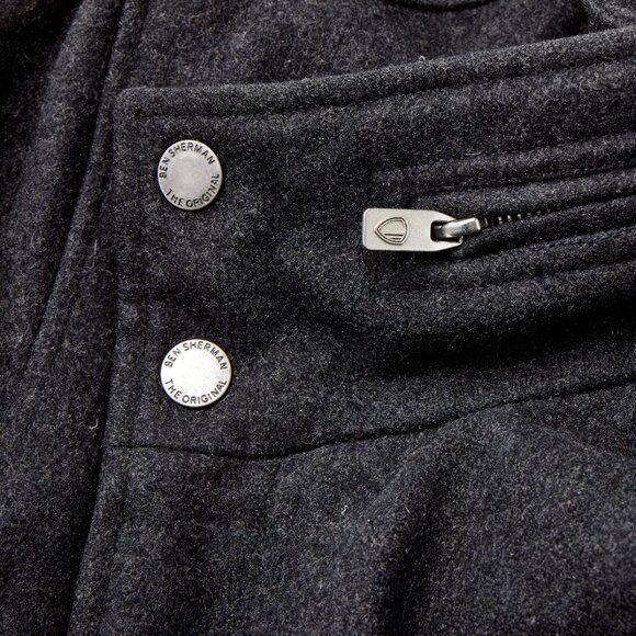 Vintage Ben Sherman Wool Pea Coat - Men's Medium - Picture 6 of 8